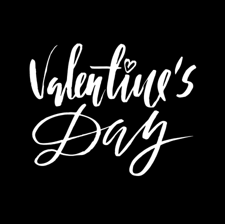 Vector Valentines Day Vintage Card With Lettering.のイラスト素材