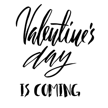 Vector Valentines Day Vintage Card With Lettering.のイラスト素材