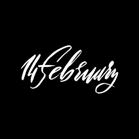 Happy Valentines Day background. 14 February lettering. Vector illustrationのイラスト素材