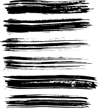 Black ink vector brush strokes. Vector illustration. Grunge textureのイラスト素材