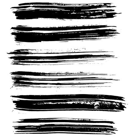Black ink vector brush strokes. Vector illustration. Grunge textureのイラスト素材