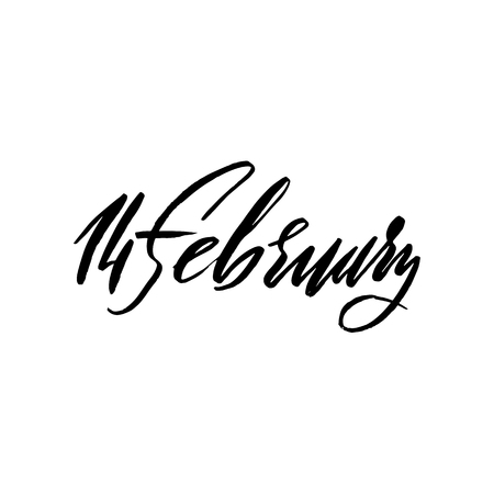 Happy Valentines Day background. 14 February lettering. Vector illustrationのイラスト素材