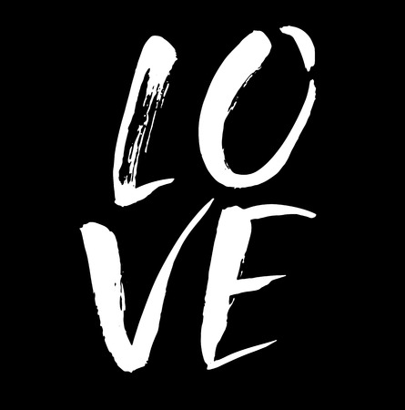 Hand lettered inspirational quote. Love is in the air. Hand brushed ink lettering. Modern brush calligraphy. Vector illustrationのイラスト素材