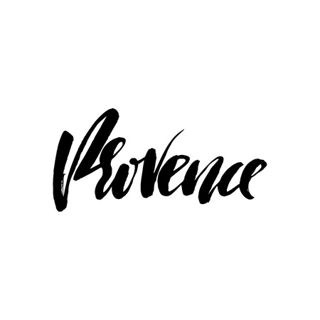Hand lettering Provence. France, city typography. Modern dry brush calligraphyのイラスト素材