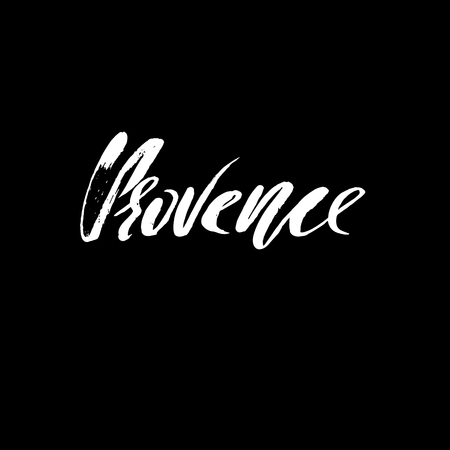Hand lettering Provence. France, city typography. Modern dry brush calligraphyのイラスト素材
