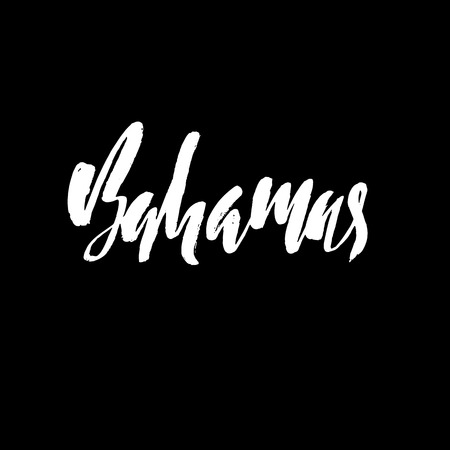The Bahamas, hand-lettered paint, hand drawn calligraphy, vector illustrationのイラスト素材