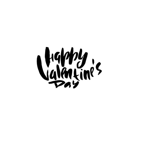 Vector Happy Valentines Day Vintage Card With Lettering.のイラスト素材