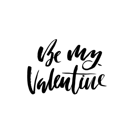 Vector Happy Valentines Day Vintage Card With Lettering.のイラスト素材