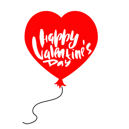 Vector Happy Valentines Day Vintage Card With Lettering.のイラスト素材