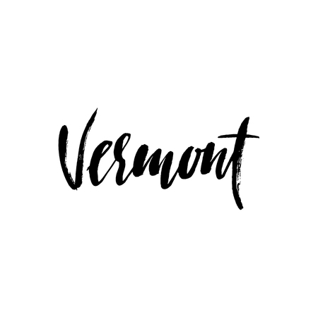 Vermont lettering. Retro typography print. Vintage textのイラスト素材