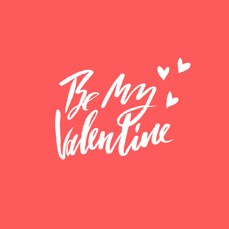 Vector Happy Valentines Day Vintage Card With Lettering.のイラスト素材