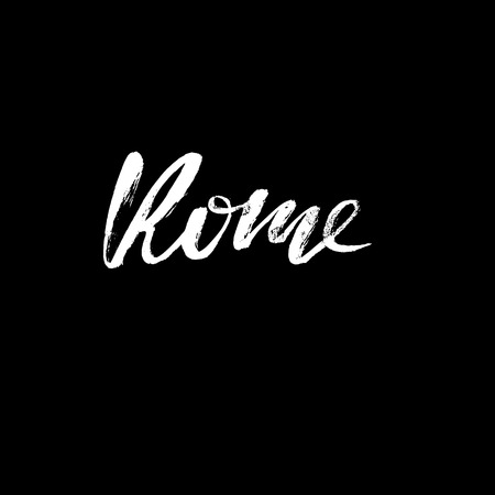 Rome, Italy. City typography lettering design. Hand drawn brush calligraphy. Isolated vector illustrationのイラスト素材