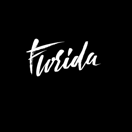 Florida lettering. Retro typography print. Vintage textのイラスト素材