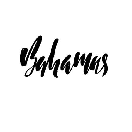 The Bahamas, hand-lettered paint, hand drawn calligraphy, vector illustrationのイラスト素材