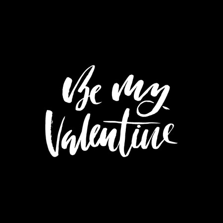 Vector Happy Valentines Day Vintage Card With Lettering.のイラスト素材