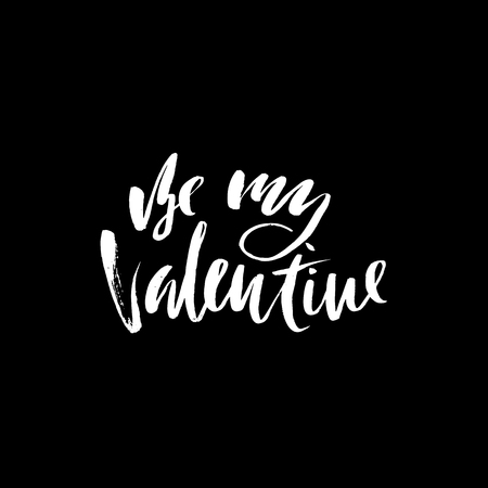 Vector Happy Valentines Day Vintage Card With Lettering.のイラスト素材