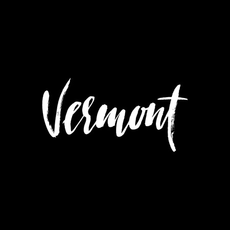 Vermont lettering. Retro typography print. Vintage textのイラスト素材