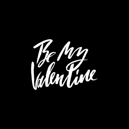 Vector Happy Valentines Day Vintage Card With Lettering.のイラスト素材
