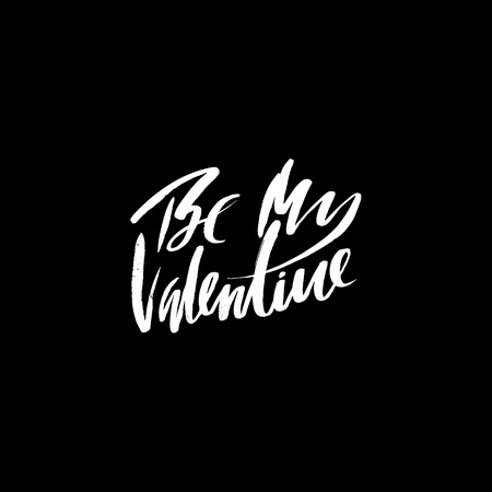 Vector Happy Valentines Day Vintage Card With Lettering.のイラスト素材
