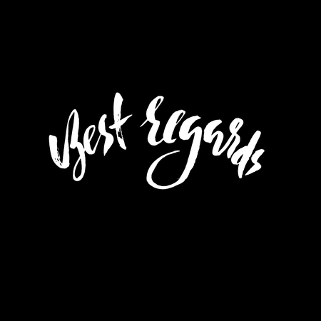 Best Regards hand drawn lettering. Handwritten calligraphy vector illustration.のイラスト素材