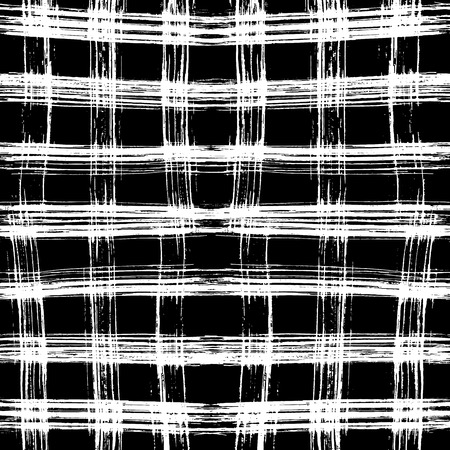 Seamless black and white pattern with hand drawn horizontal and vertical lines. Cage backgroundのイラスト素材