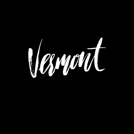 Vermont lettering. Retro typography print. Vintage textのイラスト素材