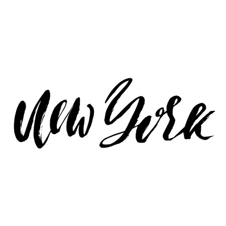 New York lettering. Retro typography print. Vintage textのイラスト素材