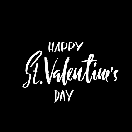 Vector Happy Valentines Day Vintage Card With Letteringのイラスト素材