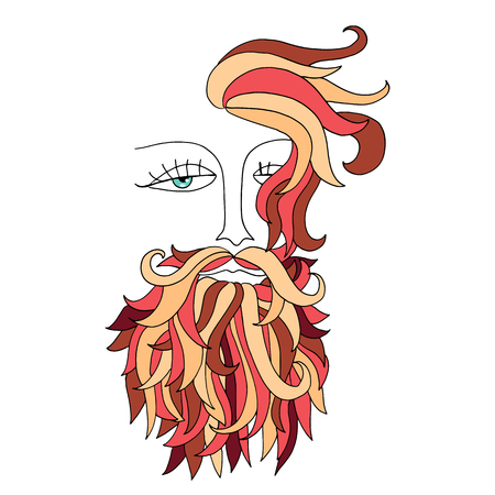 Man with red beard. Hipster style. Vector illustration.のイラスト素材