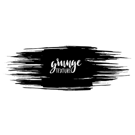 Black ink vector brush strokes isolated on white background. Vector illustration. Grunge texture.のイラスト素材