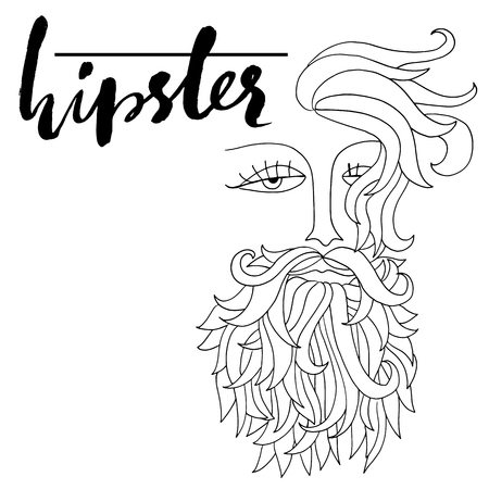 Man with beard. Hipster style. Vector illustration.のイラスト素材
