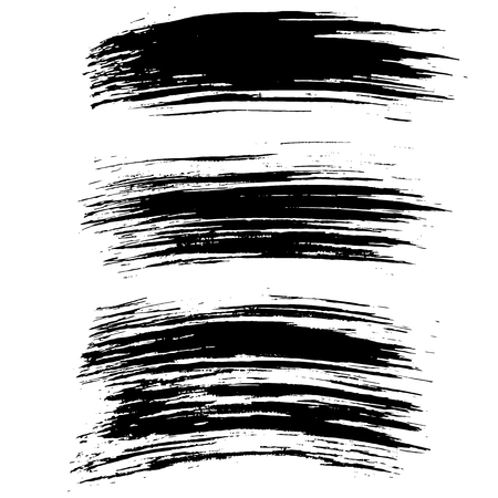 Black ink vector brush strokes background. Vector illustration. Grunge texture.のイラスト素材
