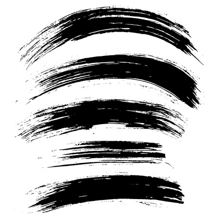 Black ink vector brush strokes background. Vector illustration. Grunge texture.のイラスト素材