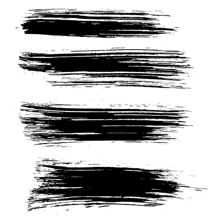 Black ink vector brush strokes background. Vector illustration. Grunge texture.のイラスト素材