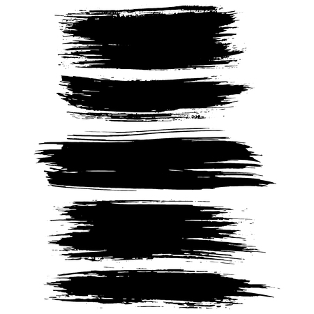 Black ink vector brush strokes background. Vector illustration. Grunge texture.のイラスト素材
