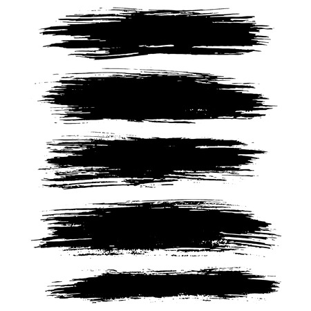 Black ink vector brush strokes background. Vector illustration. Grunge texture.のイラスト素材
