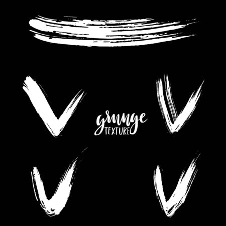 Collection of painted check marks. Vector set of brush strokes. Isolated on white background. Grunge ticks.のイラスト素材