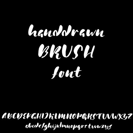 Hand drawn font made by dry brush strokes. Grunge style alphabetのイラスト素材