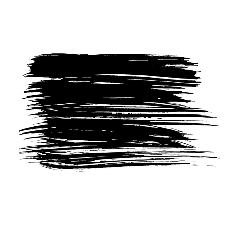 Black ink vector brush stroke isolated on white background. Vector illustration. Grunge texture.のイラスト素材
