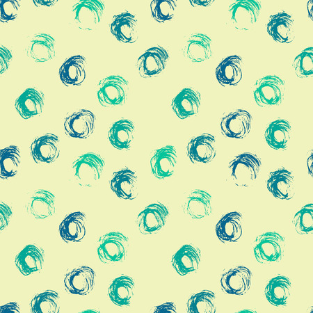 Seamless pattern with hand drawn grunge circles. Ink illustration.のイラスト素材