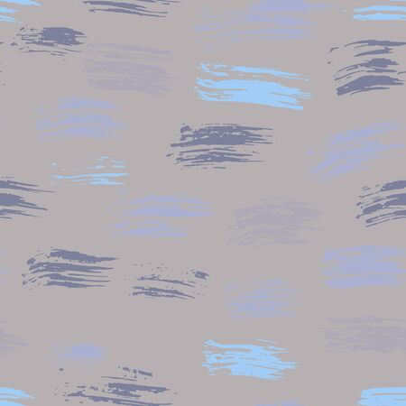 Seamless gray vector handmade abstract brush strokes background. Ink grunge patternのイラスト素材