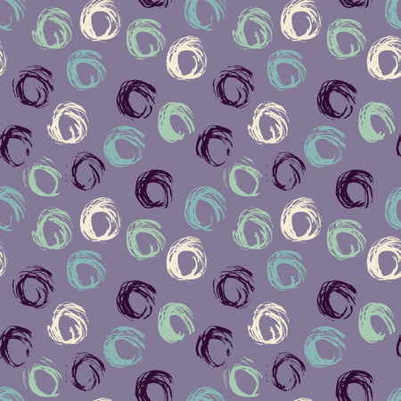 Seamless pattern with hand drawn grunge circles. Ink illustration.のイラスト素材