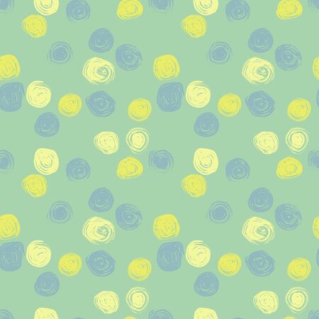 Seamless pattern with hand drawn grunge circles. Ink illustration. Hand drawn ornament.のイラスト素材