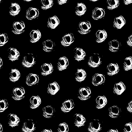 Seamless pattern with hand drawn grunge circles. Ink illustration.のイラスト素材