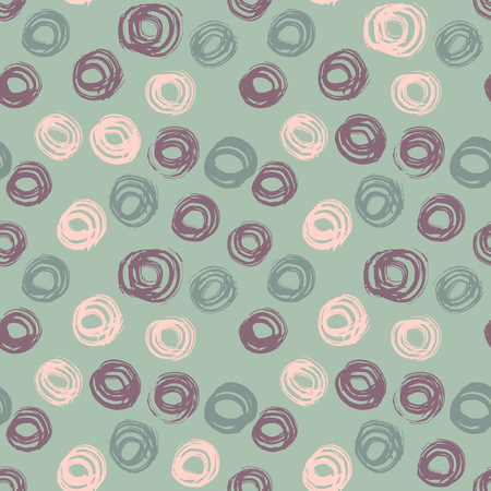 Seamless pattern with hand drawn grunge circles. Ink illustrationのイラスト素材