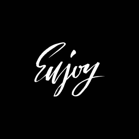 Hand drawing lettering vector illustration. Enjoy lettering design, grunge handwritten inscription.のイラスト素材