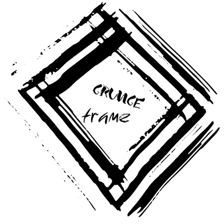 Grunge vector frame. Ink dry brush background. Hand drawn texture. Vector illustration.のイラスト素材