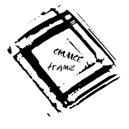 Grunge vector frame. Ink dry brush background. Hand drawn texture. Vector illustration.のイラスト素材