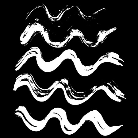 Ink vector brush strokes background. Vector illustration. Grunge wave textureのイラスト素材