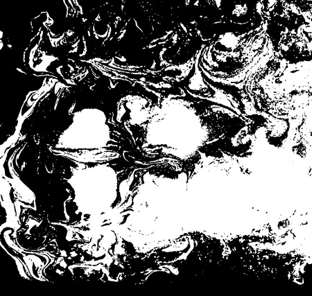 Black and white liquid texture, watercolor hand drawn marbling illustration, abstract background.のイラスト素材